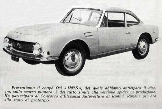 OSI 1200 Coupé - Concorso d'Eleganza Autovetture di Rimini 1964