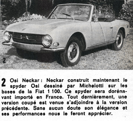 OSI Neckar Spyder, Presseartikel 1964